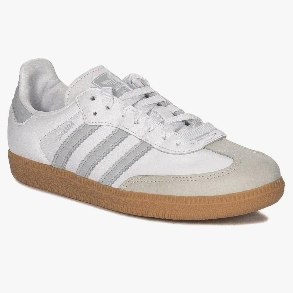 Adidas Samba OG Sneakers - White, Off-White, & Halo Blue - Picture 1 of 8